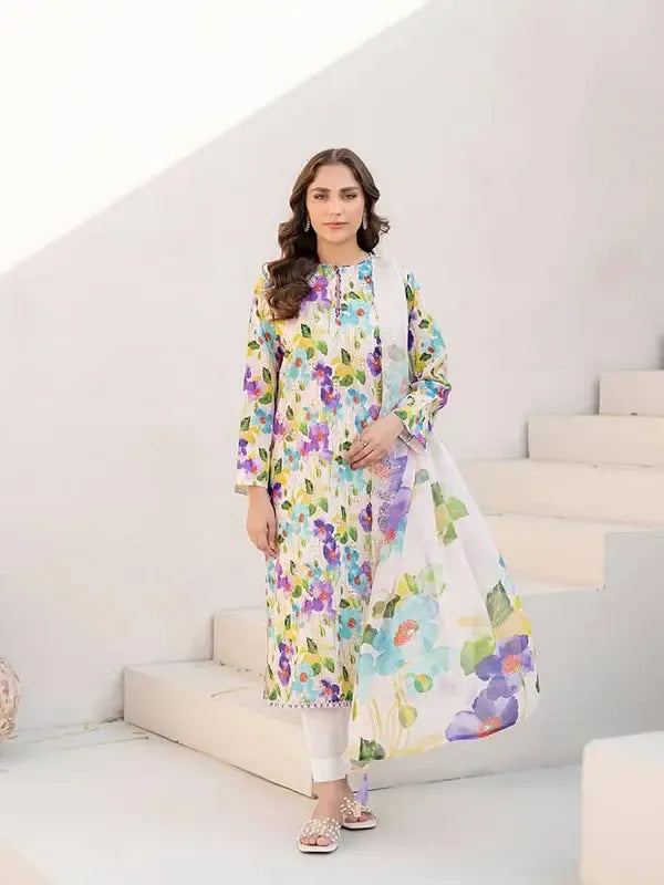 Gull Jee Lawn Suit-White-Lawn-Chiffon-Aarasta