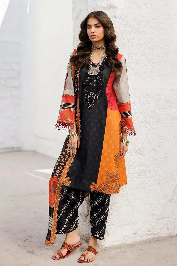Charizma Lawn Suit-Black-Lawn-Chiffon-Aarasta