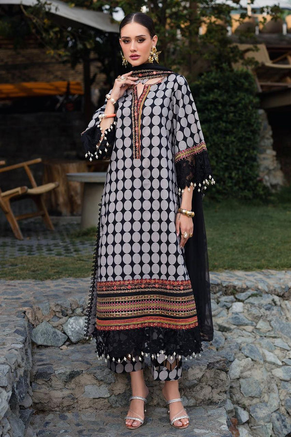 Charizma Lawn Suit-Black-Lawn-Chiffon-Aarasta