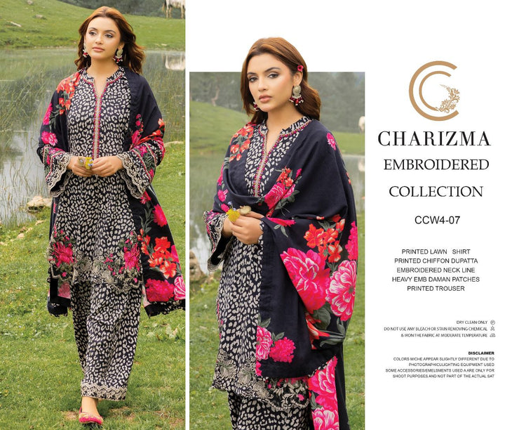 Charizma Lawn Suit-Black-Lawn-Lawn-Aarasta