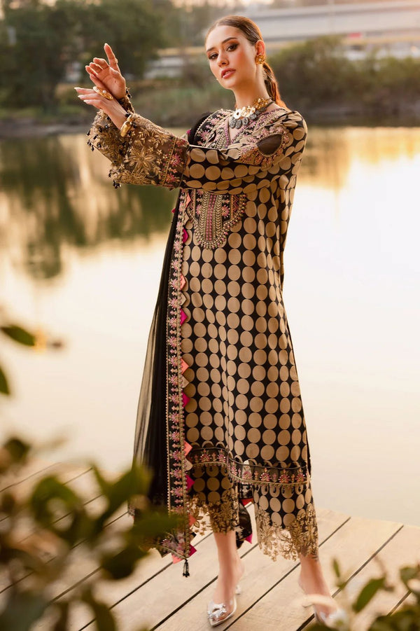 Charizma Lawn Suit-Brown-Lawn-Chiffon-Aarasta