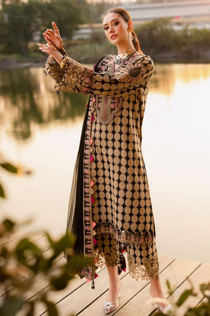 Charizma Lawn Suit-Brown-Lawn-Chiffon-Aarasta