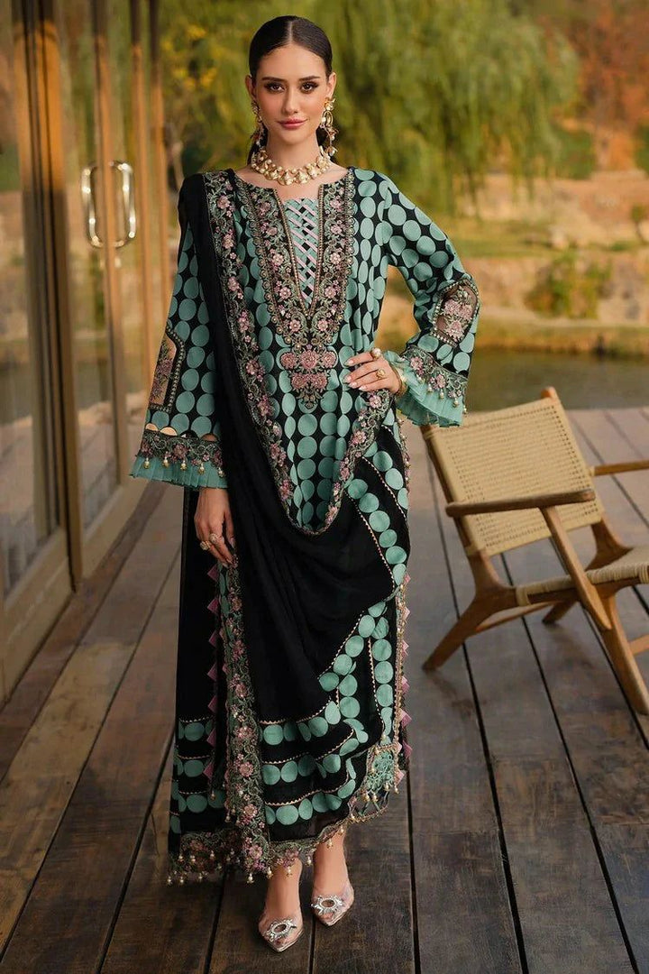 Charizma Lawn Suit-Green-Lawn-Chiffon-Aarasta