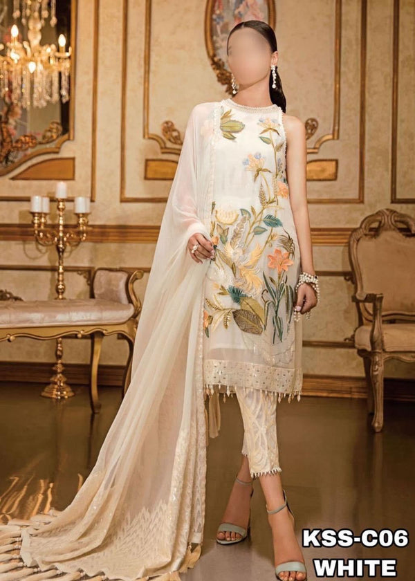 Charizma Lawn Suit-Lawn-Off White-Organza-Aarasta