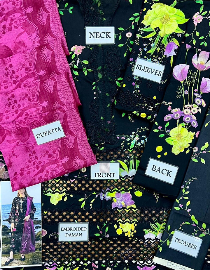 Crimson Lawn Suit-Aarasta