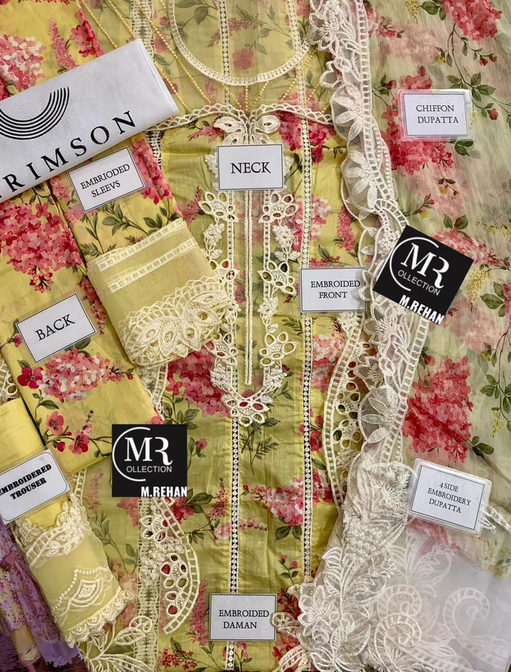 Crimson Lawn Suit-Aarasta