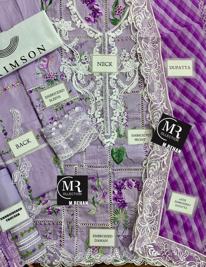 Crimson Lawn Suit-Aarasta