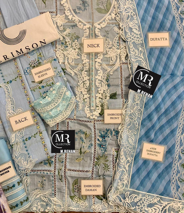 Crimson Lawn Suit-Aarasta