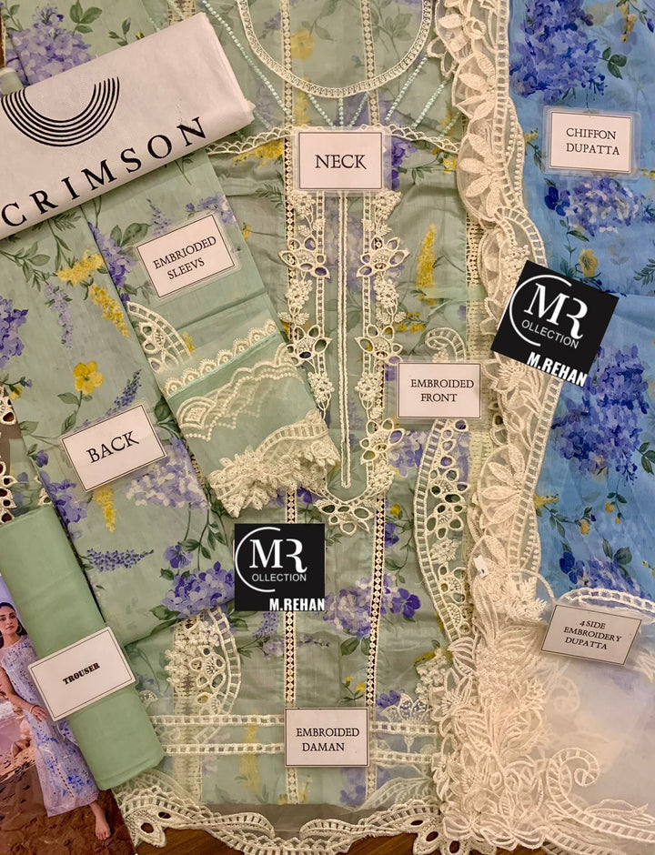 Crimson Lawn Suit-Aarasta