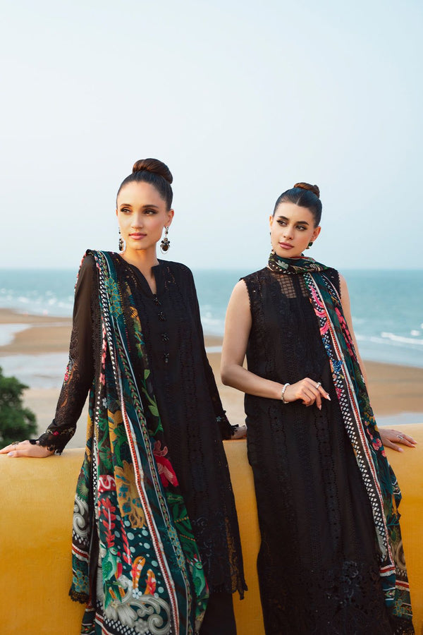 Saira Rizwan Lawn Suit-Black-Lawn-Silk-Aarasta