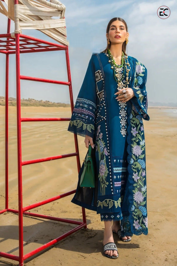 Saira Shakira Lawn Suit-Blue-Lawn-Net-Aarasta