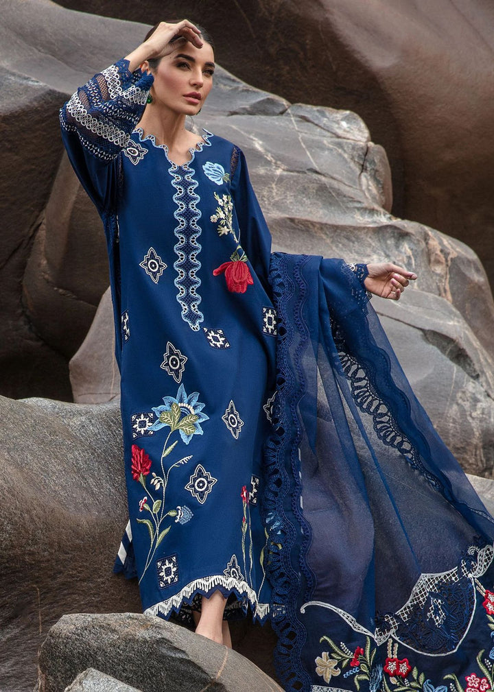 Crimson Lawn Suit-Blue-Lawn-Organza-Aarasta