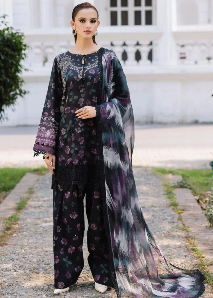 Crimson Lawn Suit-Lawn-Black-Chiffon-Aarasta