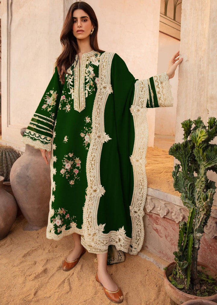 Crimson Lawn Suit-Lawn-Green-Chiffon-Aarasta