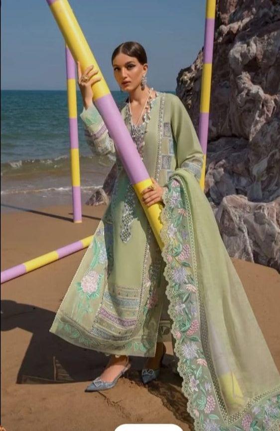 Crimson Lawn Suit-Lawn-Lemon-Net-Aarasta