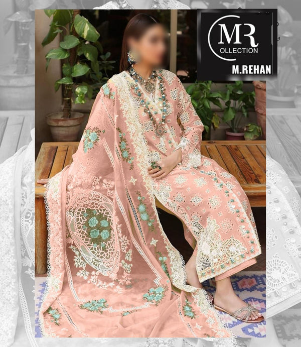 Crimson Lawn Suit-Lawn-Peach-Organza-Aarasta