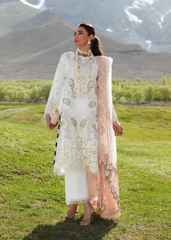 Crimson Lawn Suit-Lawn-White-Organza-Aarasta