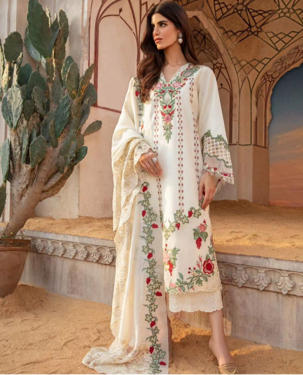 Crimson Lawn Suit-Lawn-White-Chiffon-Aarasta