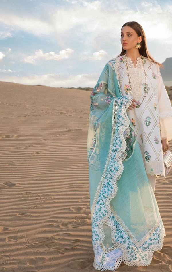 Crimson Lawn Suit-Lawn-White-Organza-Aarasta