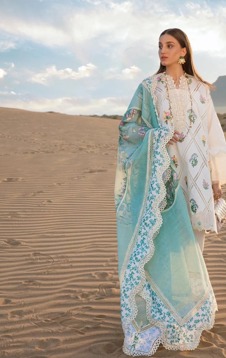 Crimson Lawn Suit-Lawn-White-Organza-Aarasta