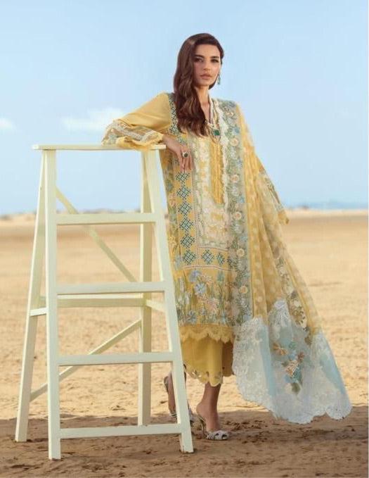 Crimson Lawn Suit-Lawn-Yellow-Organza-Aarasta