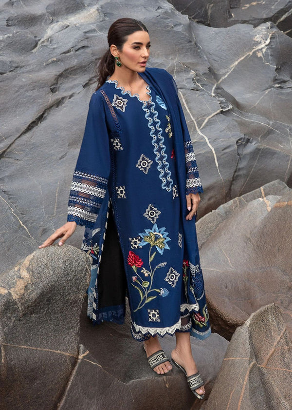 Crimson Lawn Suit-Navy-Lawn-Organza-Aarasta