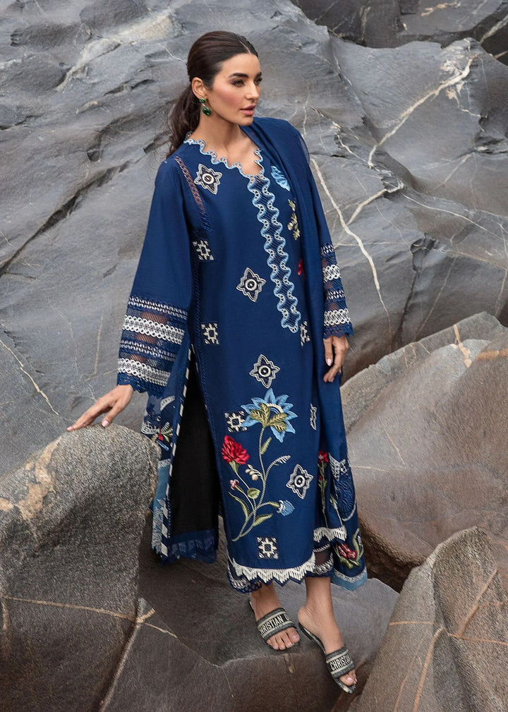 Crimson Lawn Suit-Navy-Lawn-Organza-Aarasta