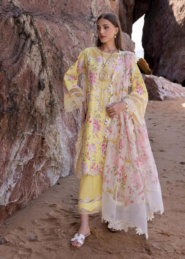 Crimson Lawn Suit-Yelow-Lawn-Chiffon-Aarasta