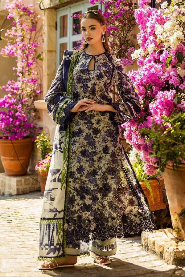 Elaf Lawn Suit-Blue-Lawn-Chiffon-Aarasta