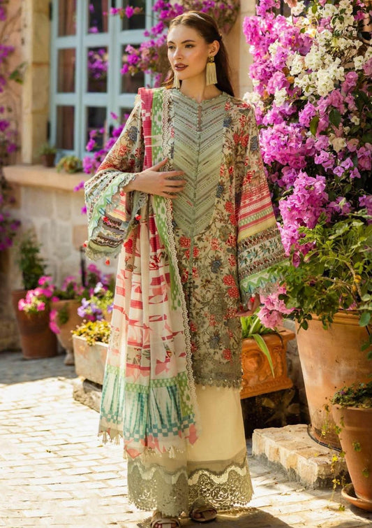 Elaf Lawn Suit-Green-Lawn-Chiffon-Aarasta