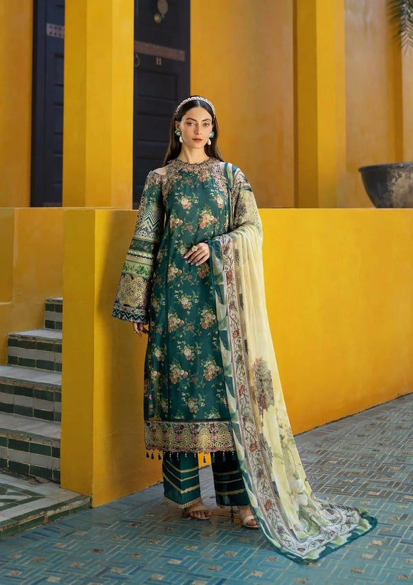 Elaf Lawn Suit-Green-Lawn-Chiffon-Aarasta