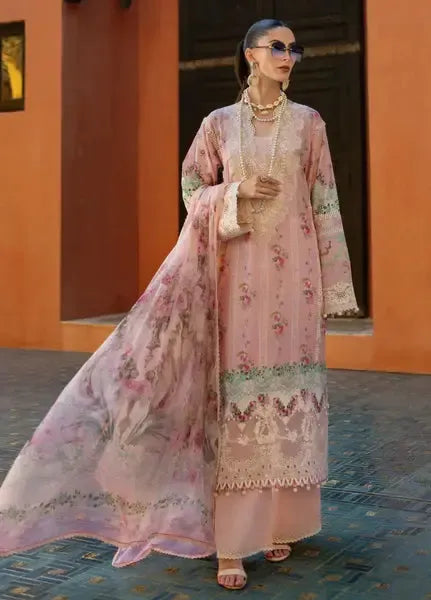 Elaf Lawn Suit-Lawn-Pink-Chiffon-Aarasta
