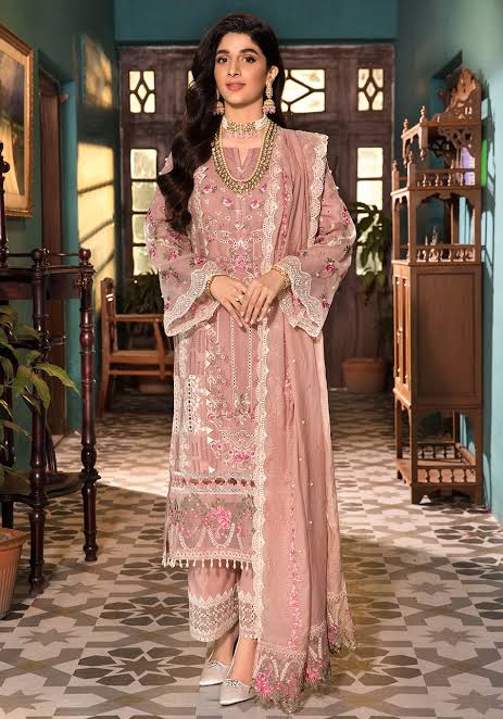 Elaf Lawn Suit-Lawn-Pink-Net-Aarasta