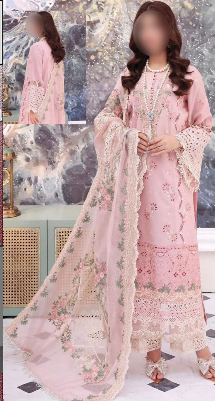 Elaf Lawn Suit-Lawn-Pink-Net-Aarasta