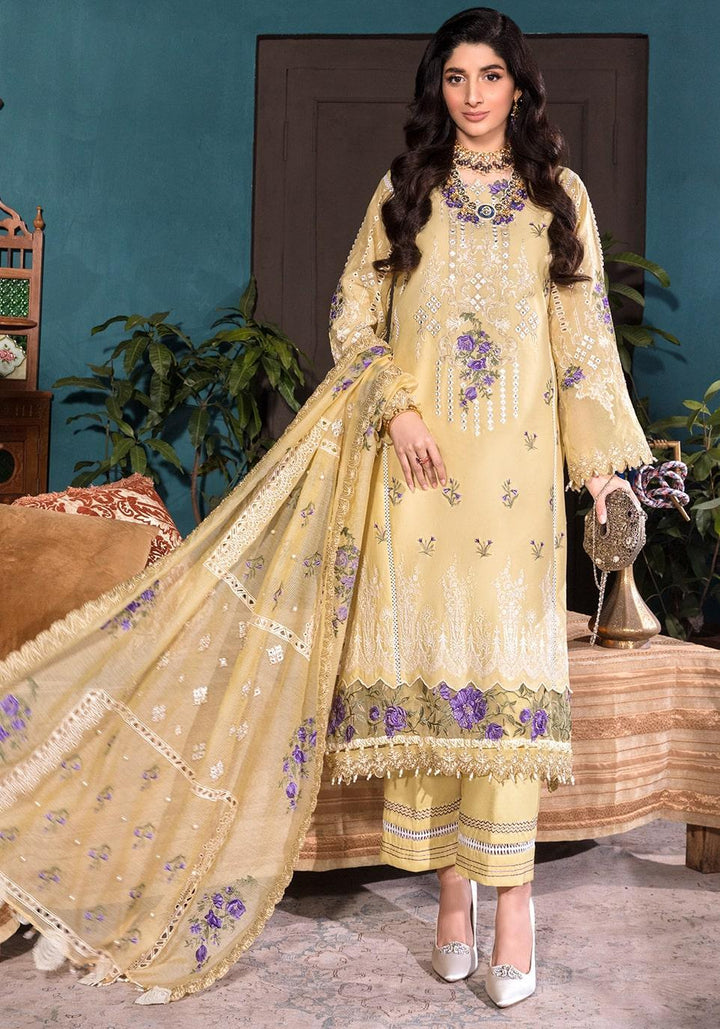 Elaf Lawn Suit-Yellow-Lawn-Organza-Aarasta
