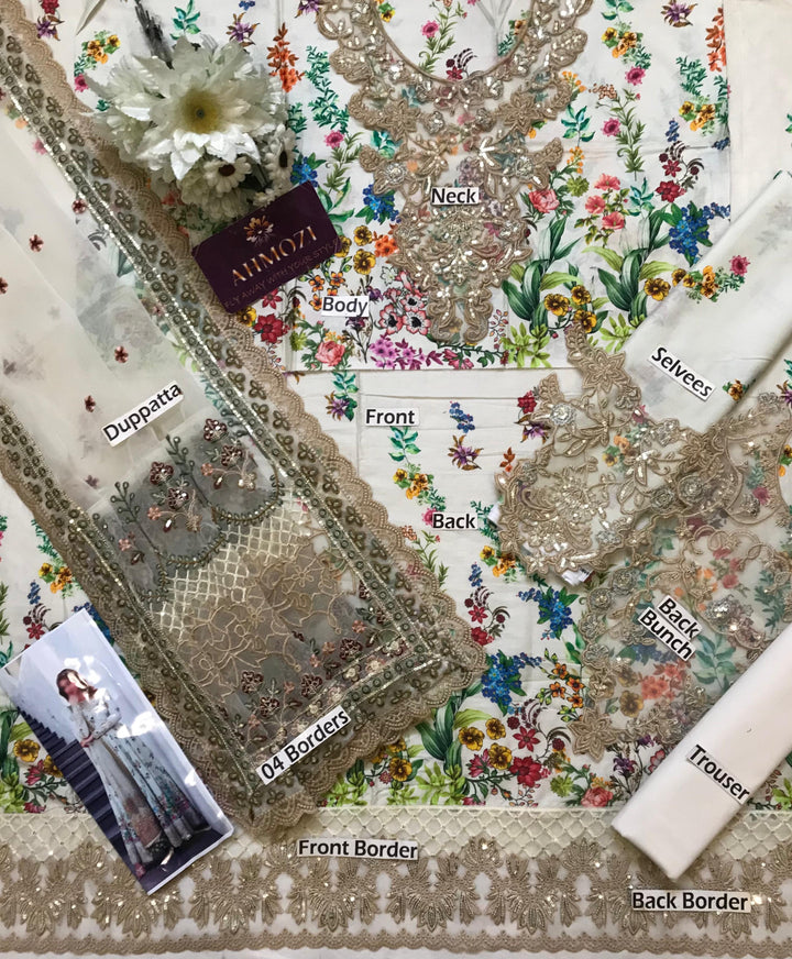 Faiza Saqlain Lawn Suit-Aarasta