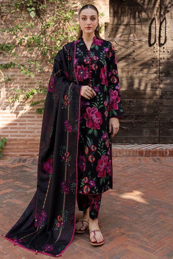 Farasha Lawn Suit-Black-Lawn-Silk-Aarasta