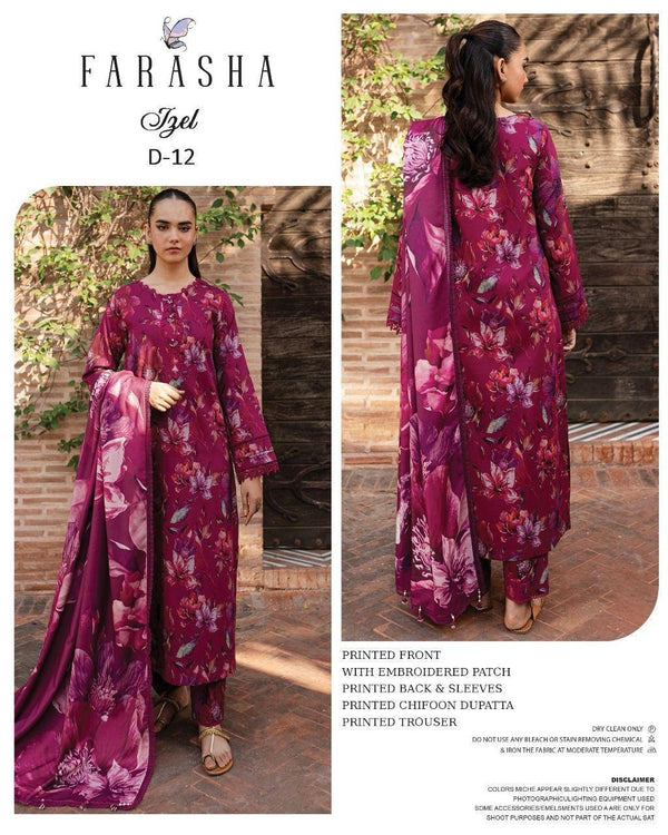 Farasha Lawn Suit-Pink-Lawn-Chiffon-Aarasta