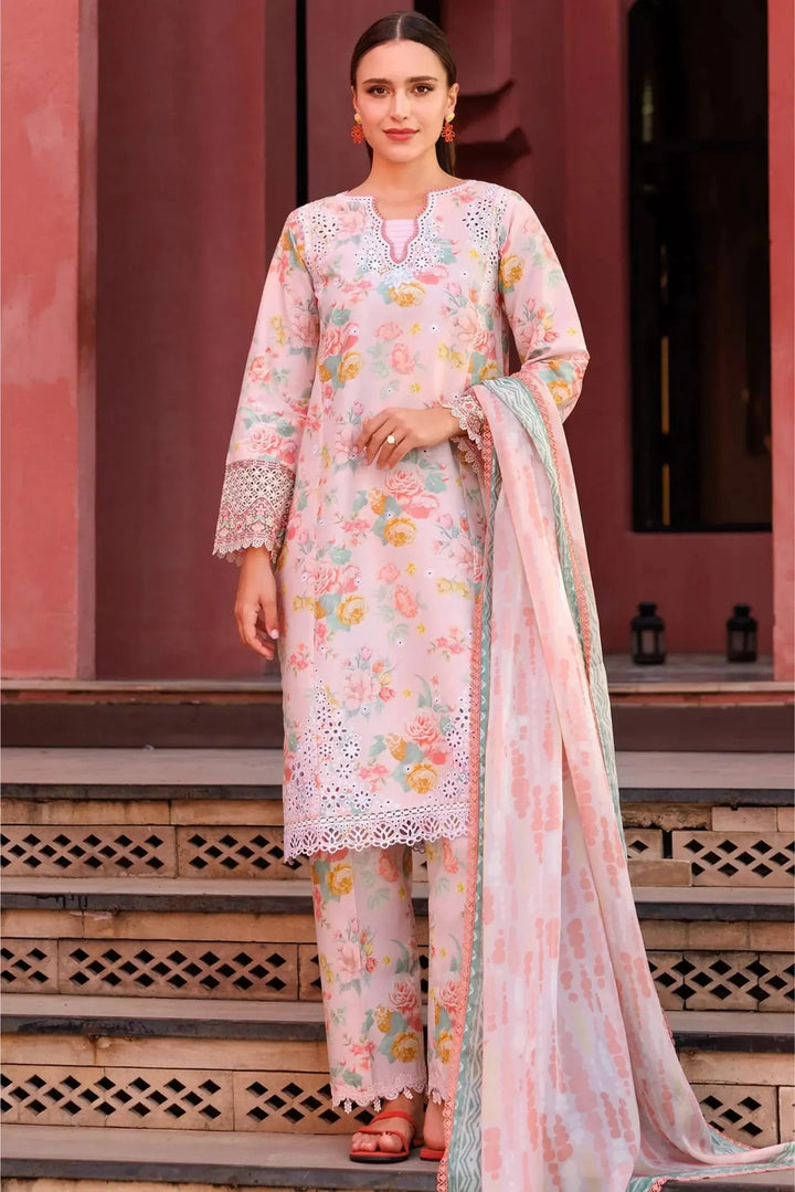 Farasha Lawn Suit-Pink-Lawn-Chiffon-Aarasta