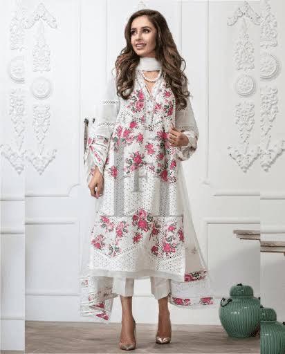 Farida Hassan Lawn Suit-Lawn-White-Net-Aarasta