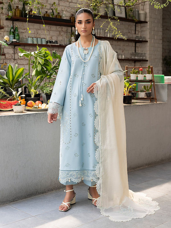 Izel Lawn Suit-Ferozi-Lawn-Organza-Aarasta