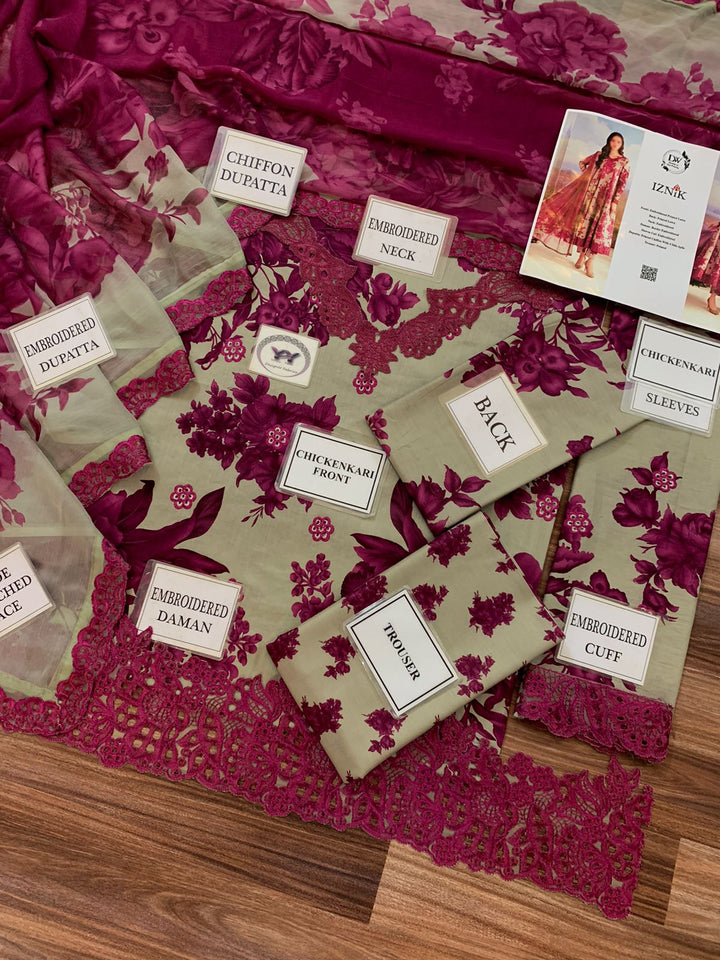 Iznik Lawn Suit-Aarasta