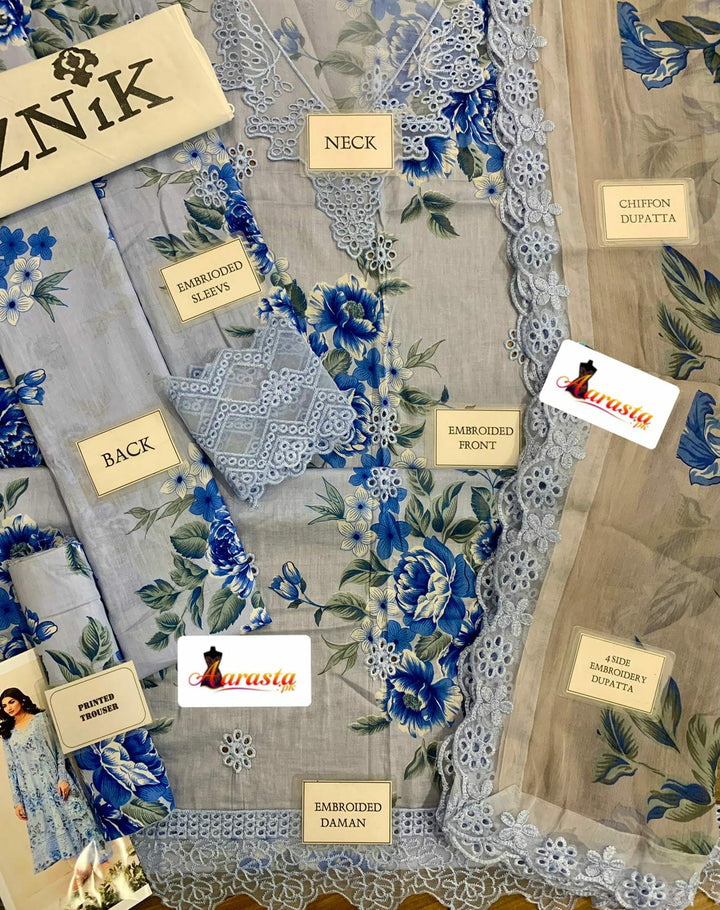Iznik Lawn Suit-Aarasta