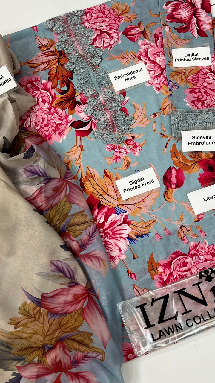 Iznik Lawn Suit-Aarasta