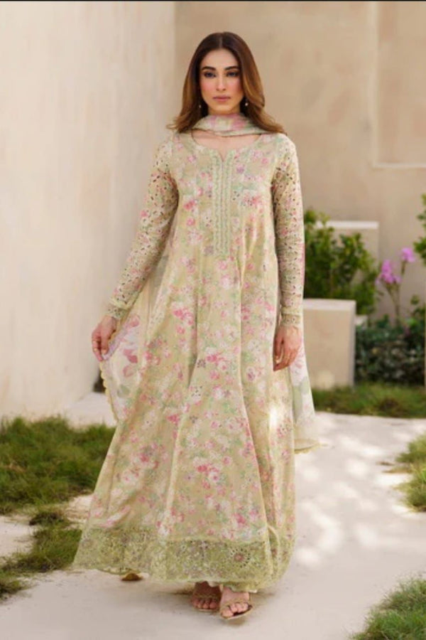 Iznik Lawn Suit-Beige-Lawn-Chiffon-Aarasta