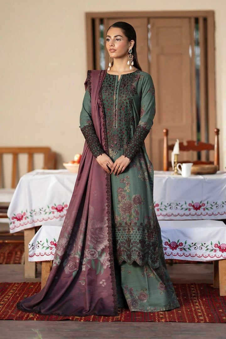 Iznik Lawn Suit-Green-Lawn-Chiffon-Aarasta