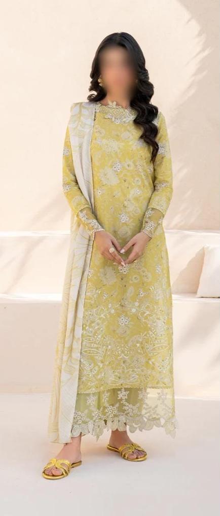 Iznik Lawn Suit-Green-Lawn-Chiffon-Aarasta