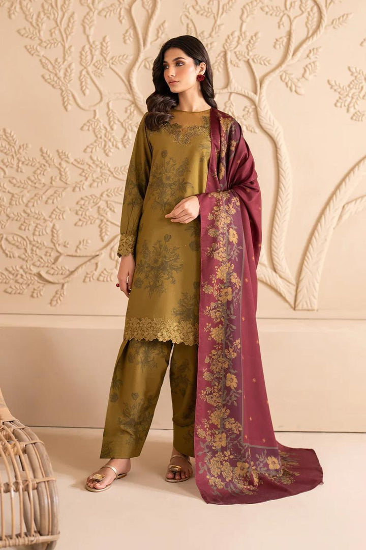 Iznik Lawn Suit-Green-Lawn-Chiffon-Aarasta