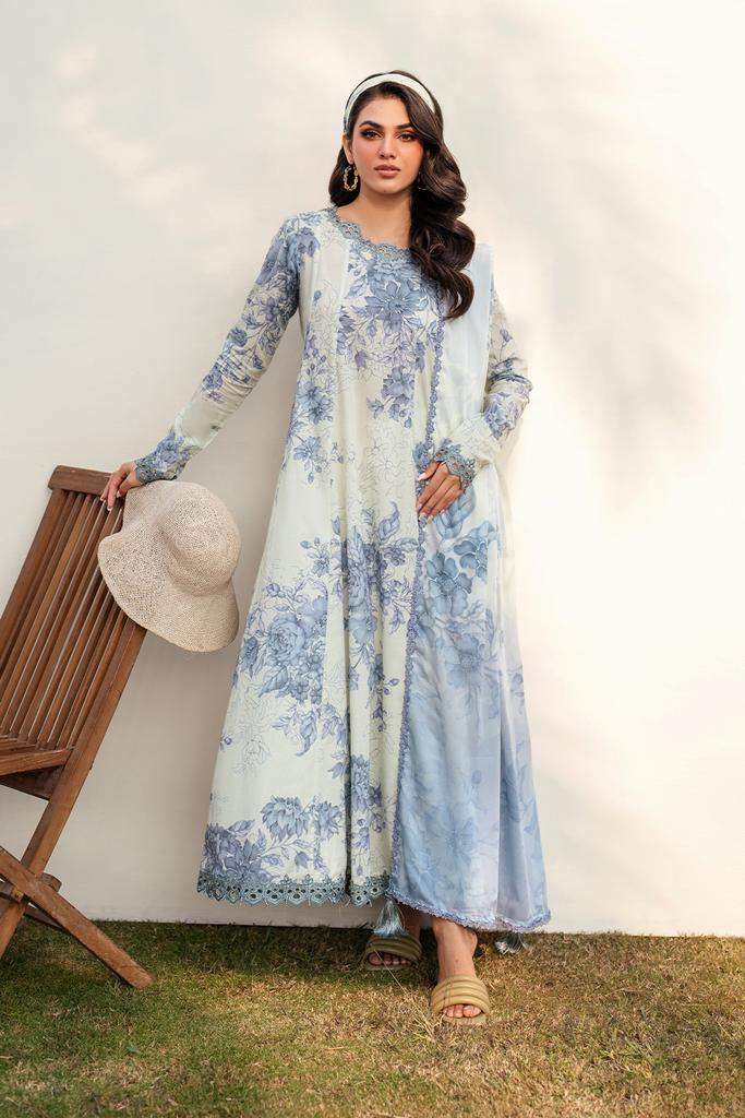 Iznik Lawn Suit-Green-Lawn-Chiffon-Aarasta