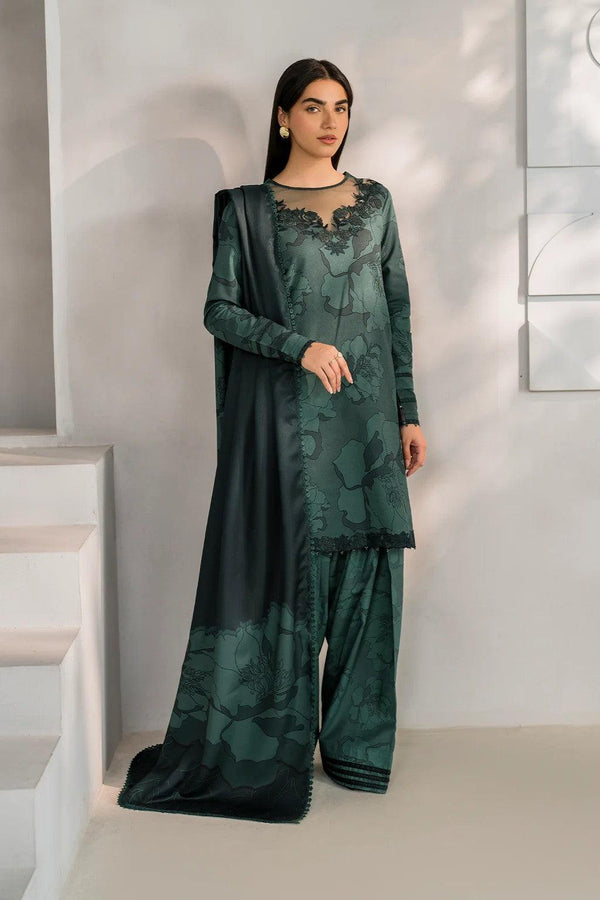 Iznik Lawn Suit-Green-Lawn-Silk-Aarasta